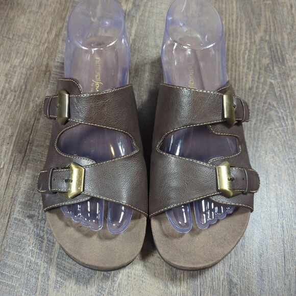 Natural Soul by Naturalizer Sandals Womens Size 8.5 M Brown Causal Comfort - Picture 4 of 15